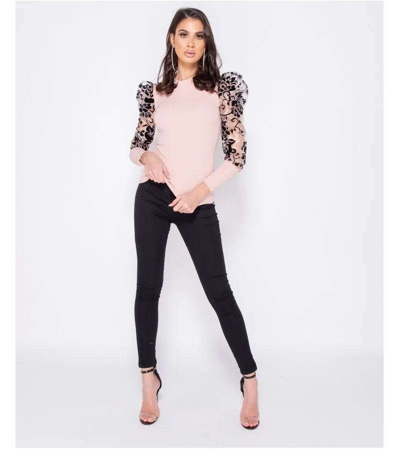IMPRESIóN FLOCK ORGANZA ESCARPADO DE CUELLO ALTO SIN MANGAS  MUJERES  ROSA