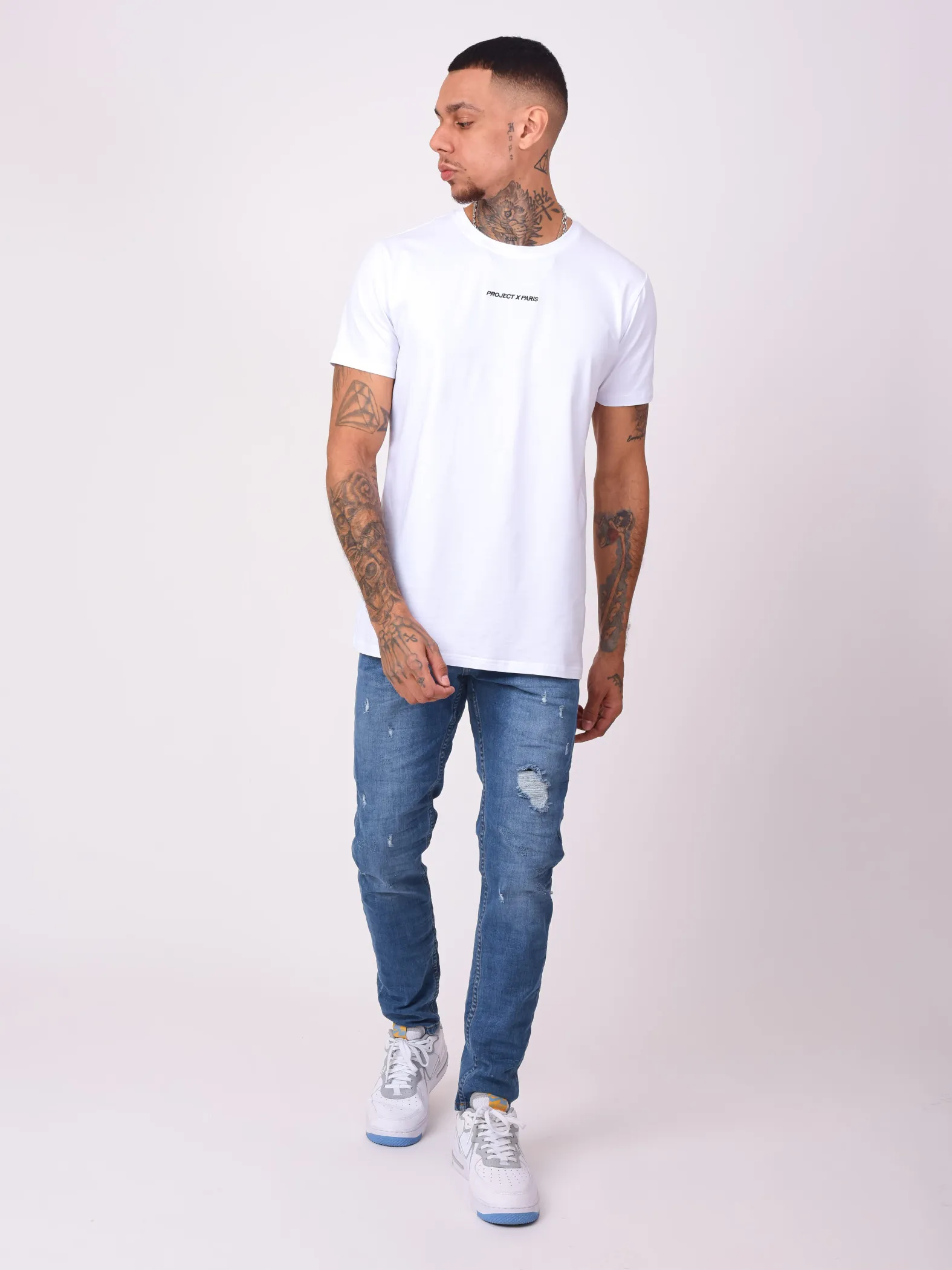 Jeans rectos desgastados