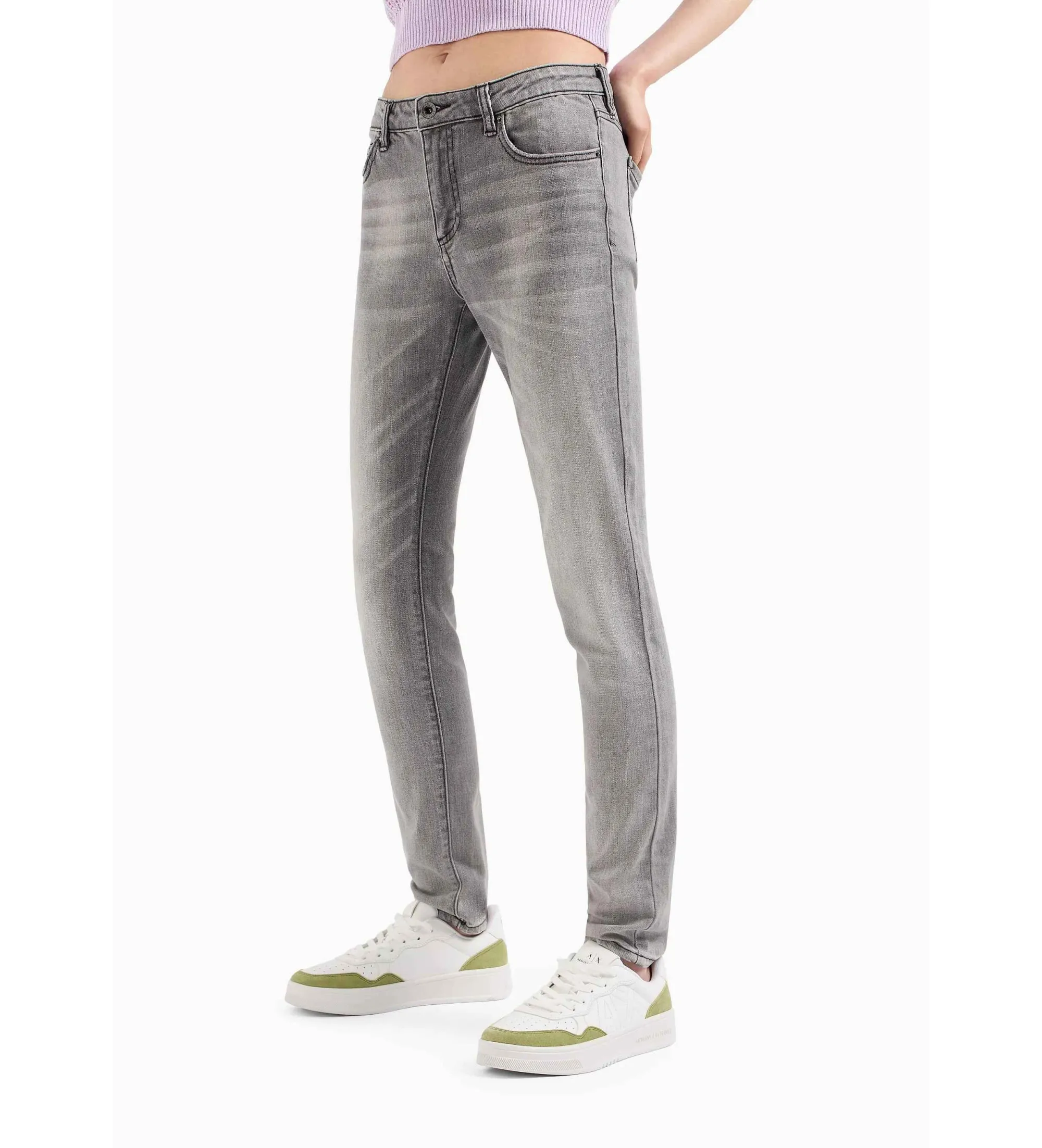 Jeans superskinny gris