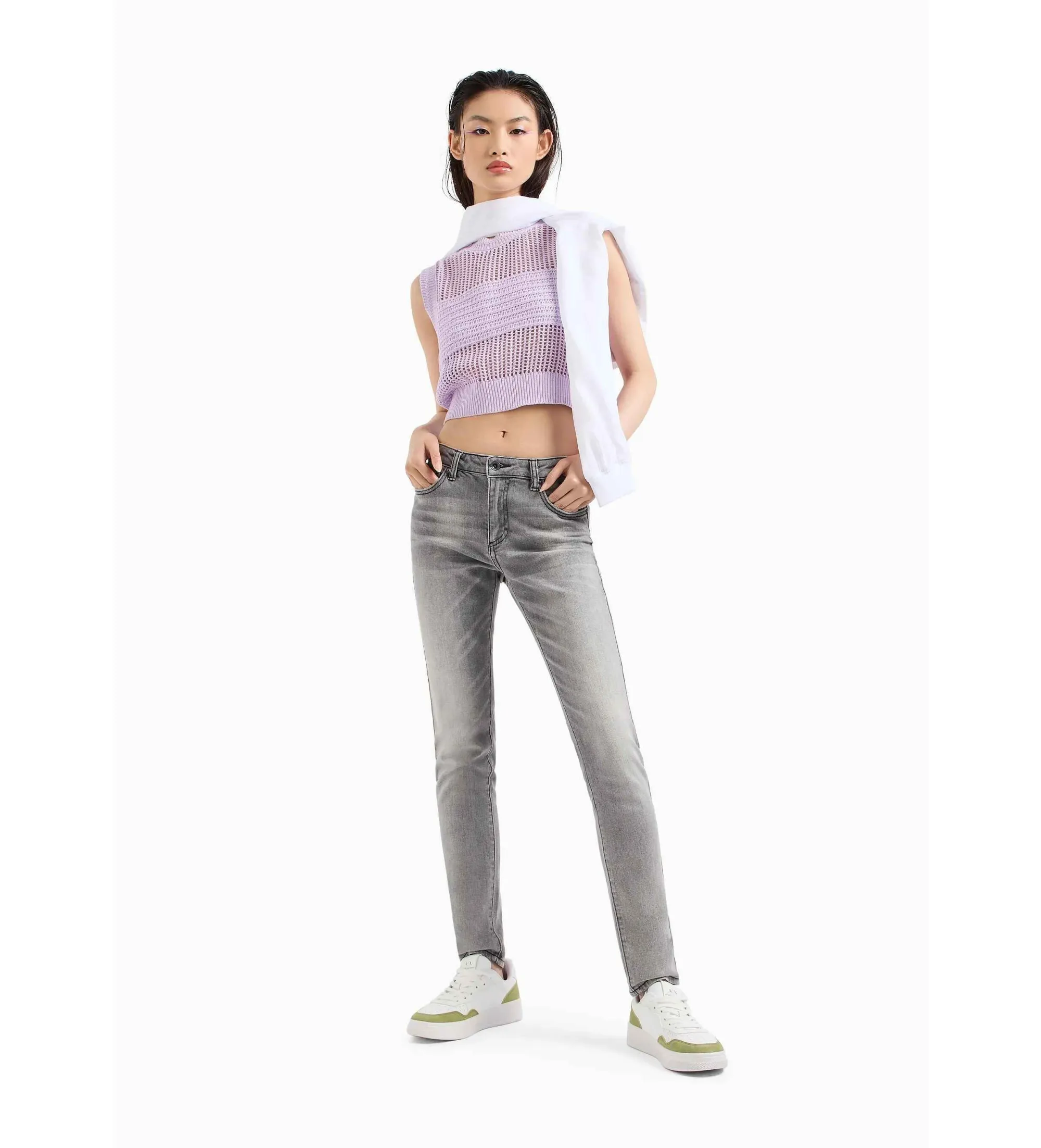 Jeans superskinny gris
