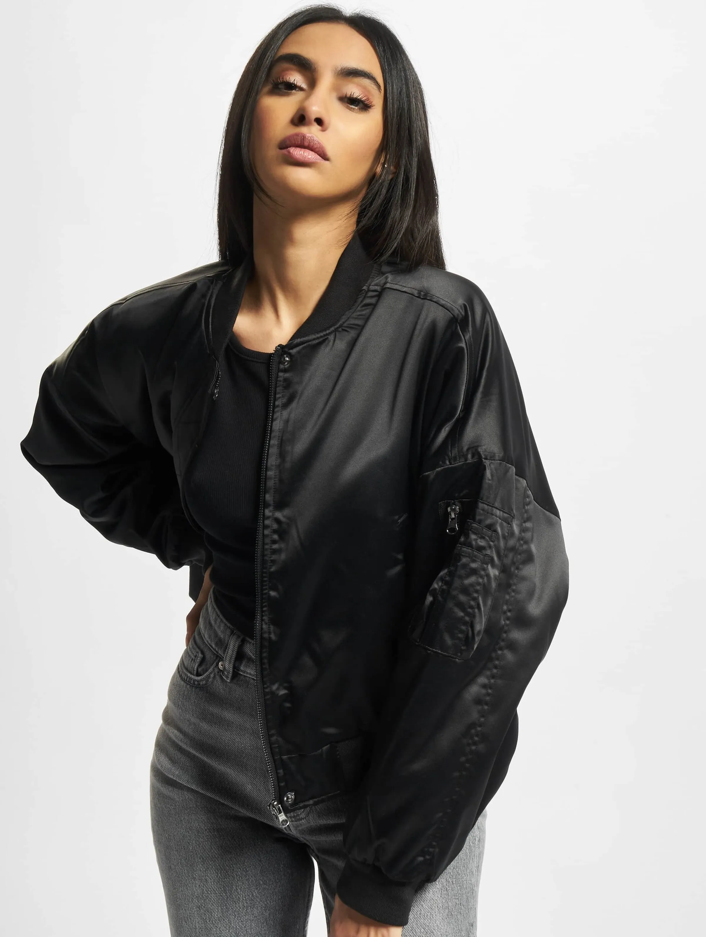 Ladies Short Oversized Satin
