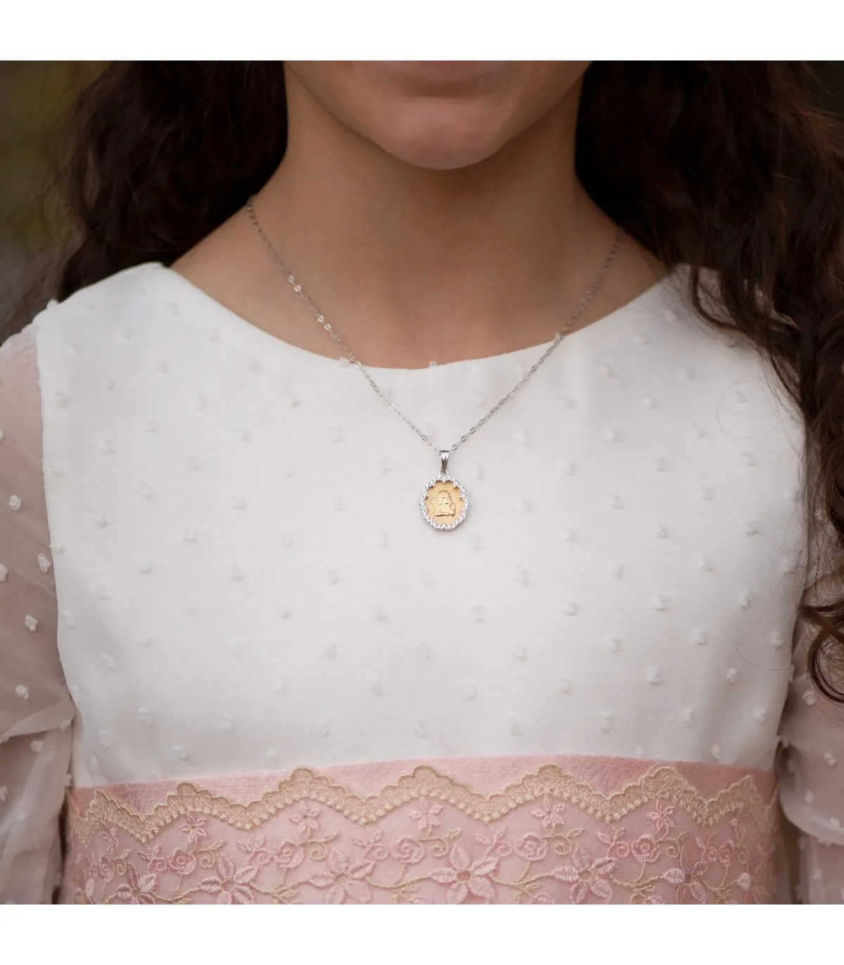 Medalla Angelito oro bicolor 18K
