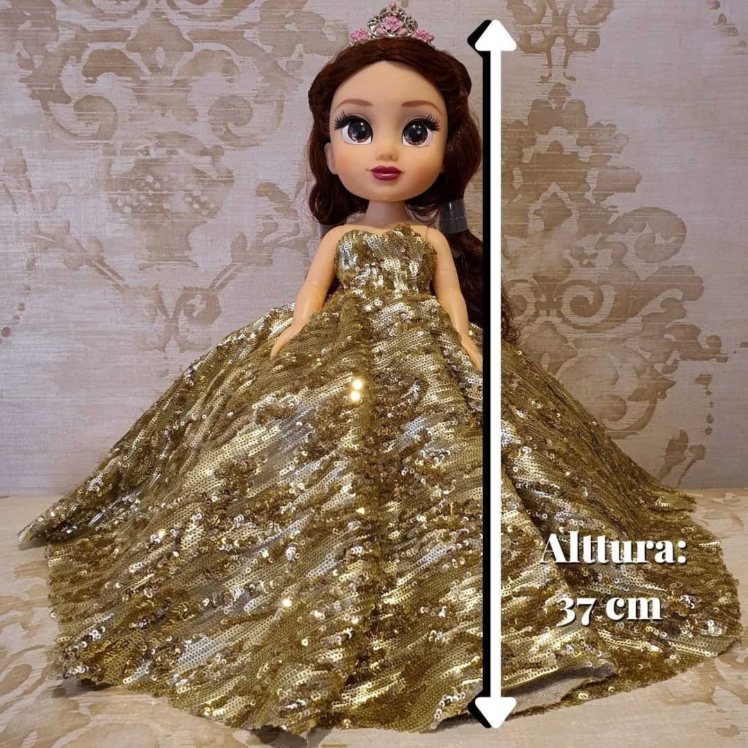 Muñeca de 15 Años Oro Strapless  Lentejuela