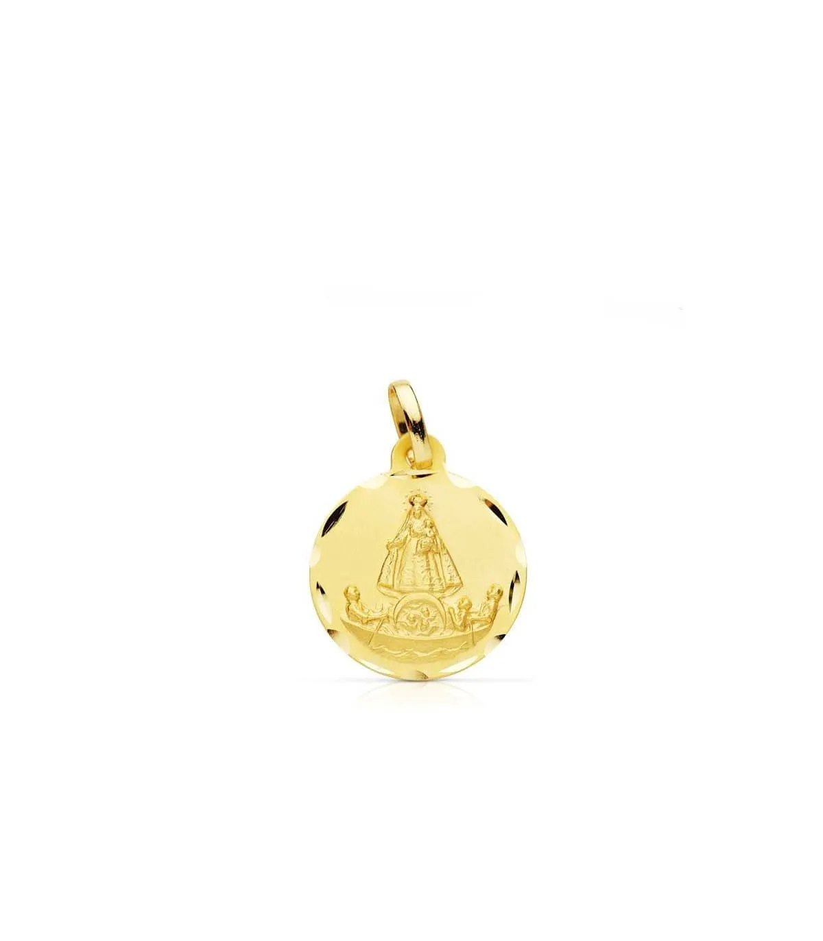 Médaille Notre Dame Charité du Cuivre Or 18K 16 mm Drapeau Cuba