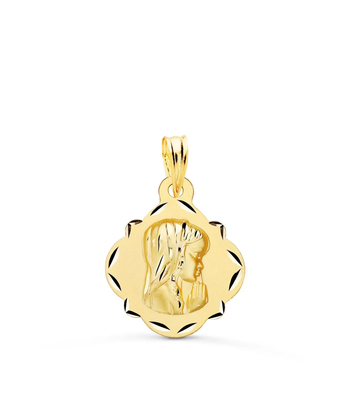Médaille Vierge facetté 18 K