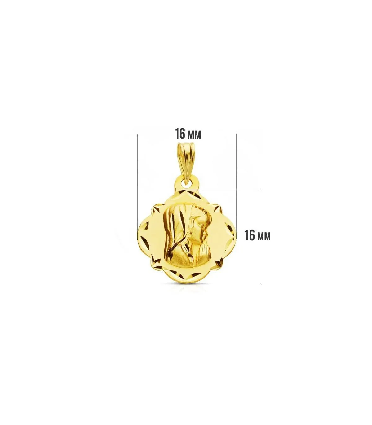Médaille Vierge facetté 18 K