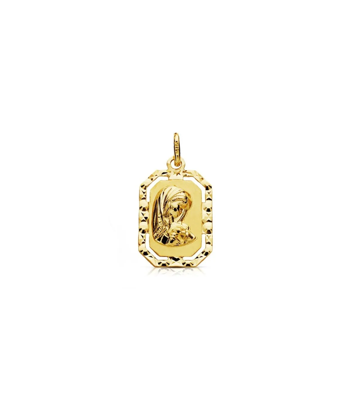 Médaille Vierge Or 18K Octogonale