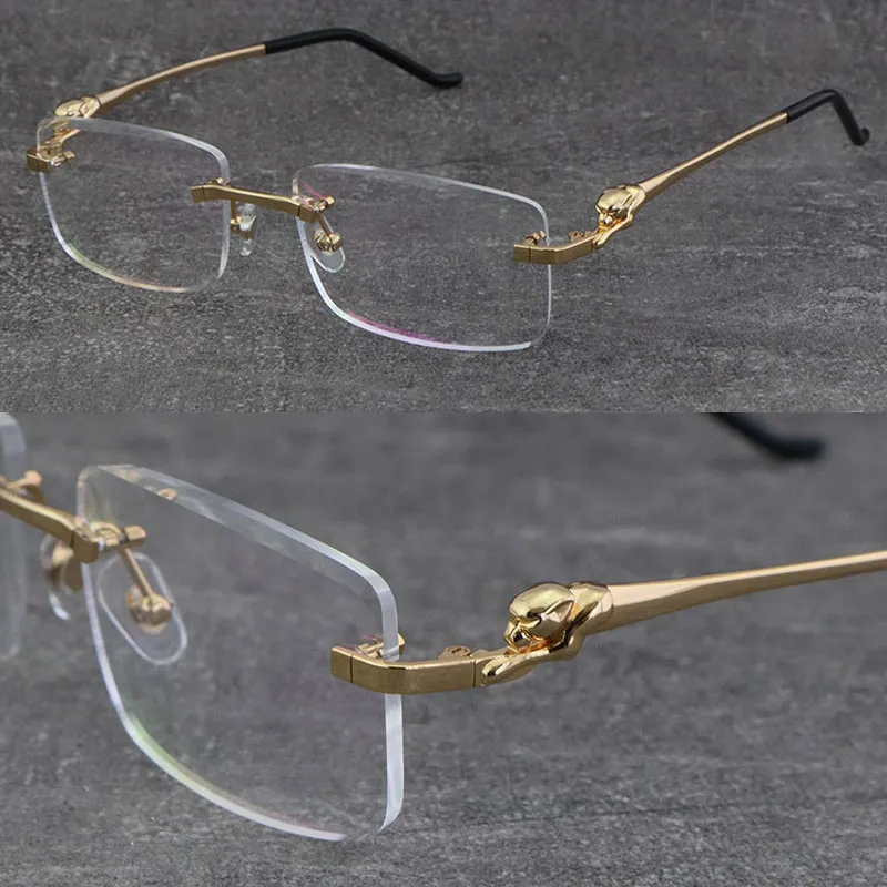 Nuevos marcos sin montura de metal con lentes de corte de diamante de lujo 028O Gafas para presbicia de diseñador Hombre Mujer O