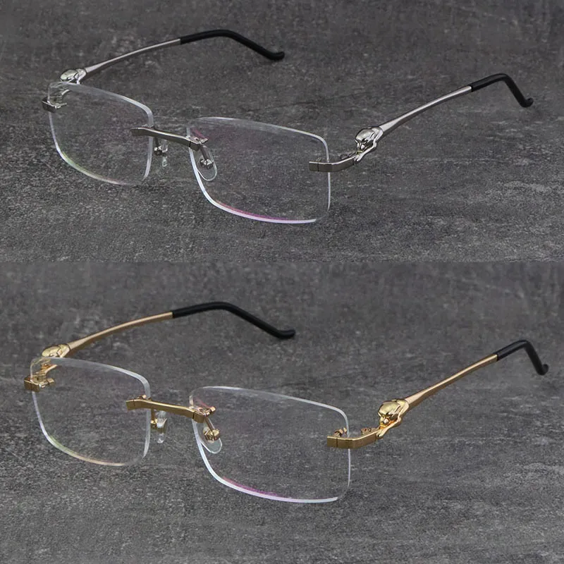 Nuevos marcos sin montura de metal con lentes de corte de diamante de lujo 028O Gafas para presbicia de diseñador Hombre Mujer O