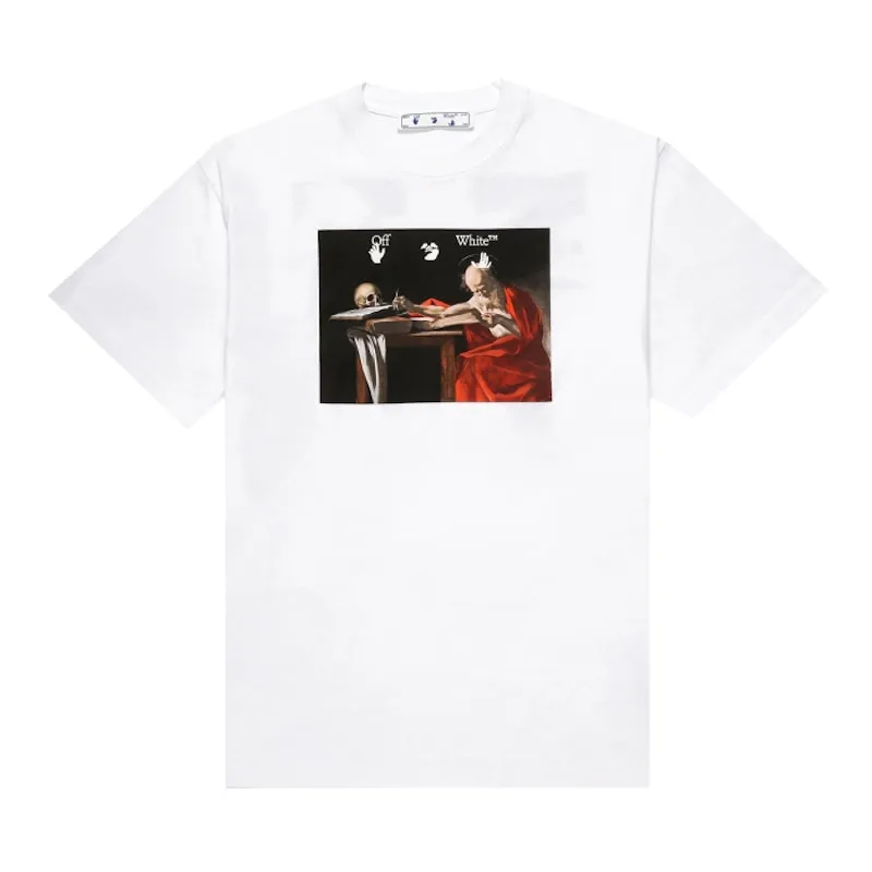 OFFWHITE CARAVAGGIO S/S OVER TEE WHITE/RED