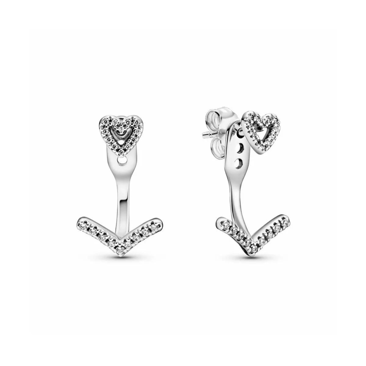 PANDORA PENDIENTES CORAZóN ESPUMOSO BRILLANTE  PANDORA