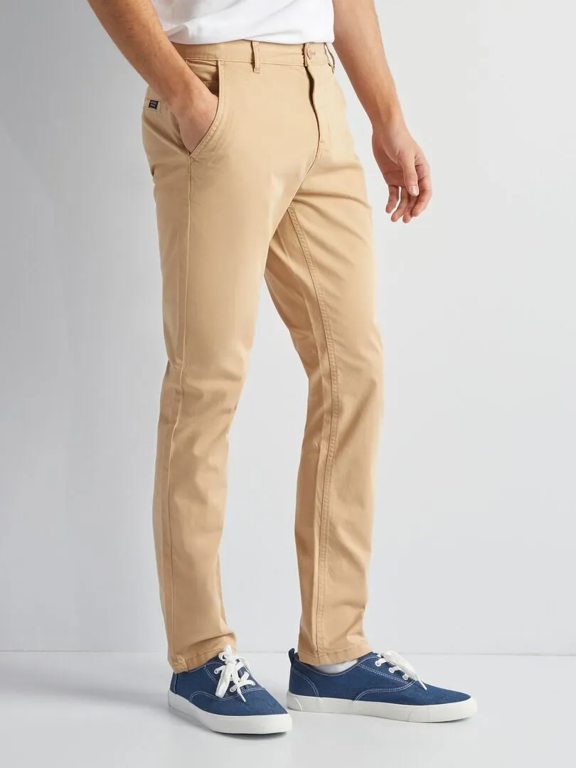 PANTALóN CHINO LISO  BEIGE