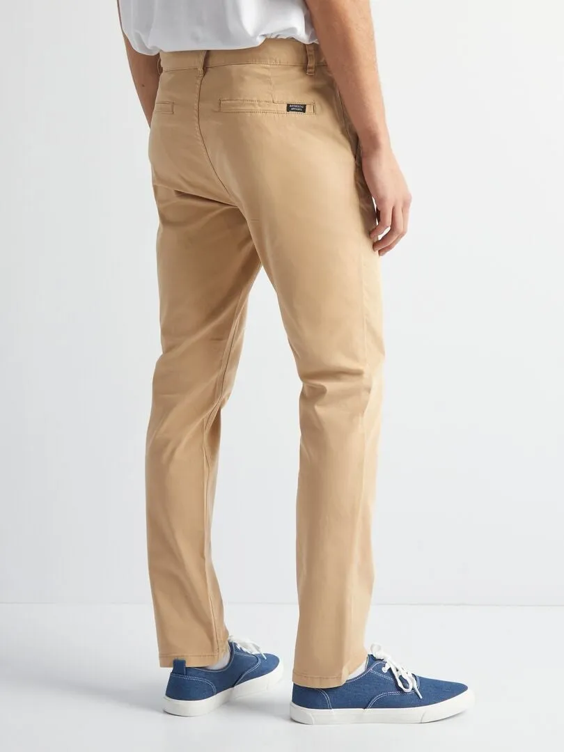 PANTALóN CHINO LISO  BEIGE