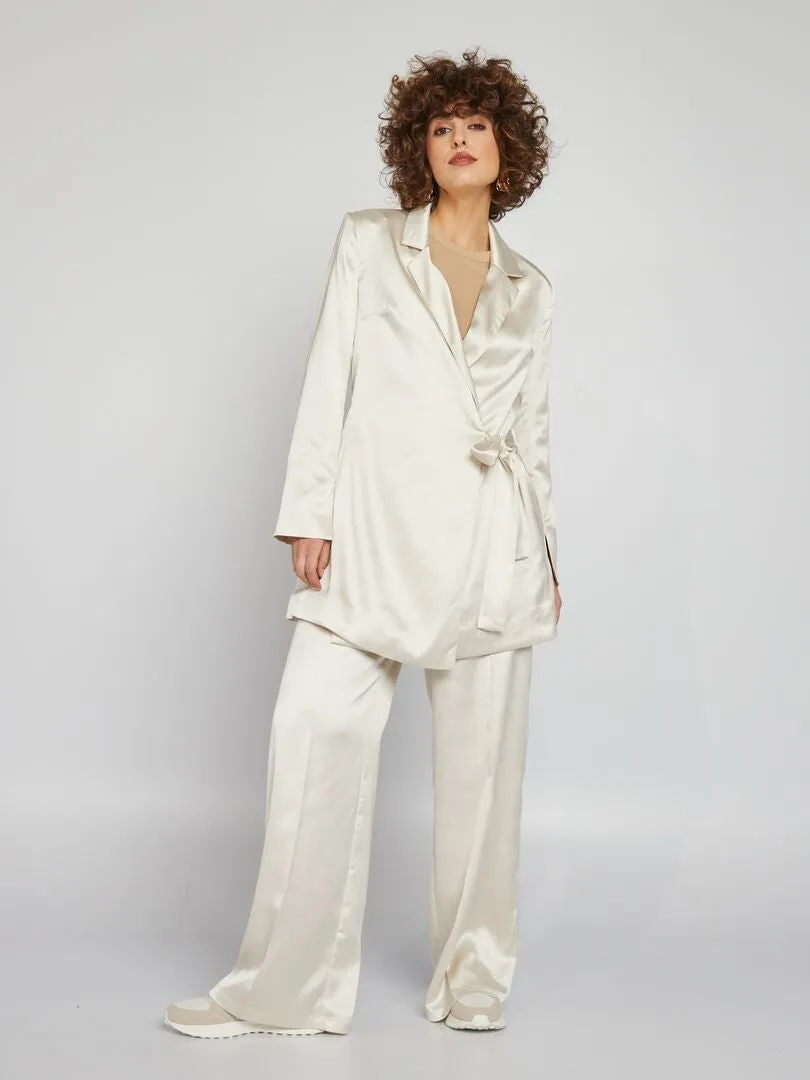 PANTALóN DE RASO  BLANCO