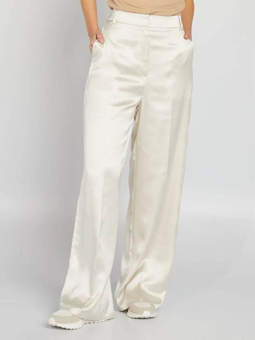 PANTALóN DE RASO  BLANCO