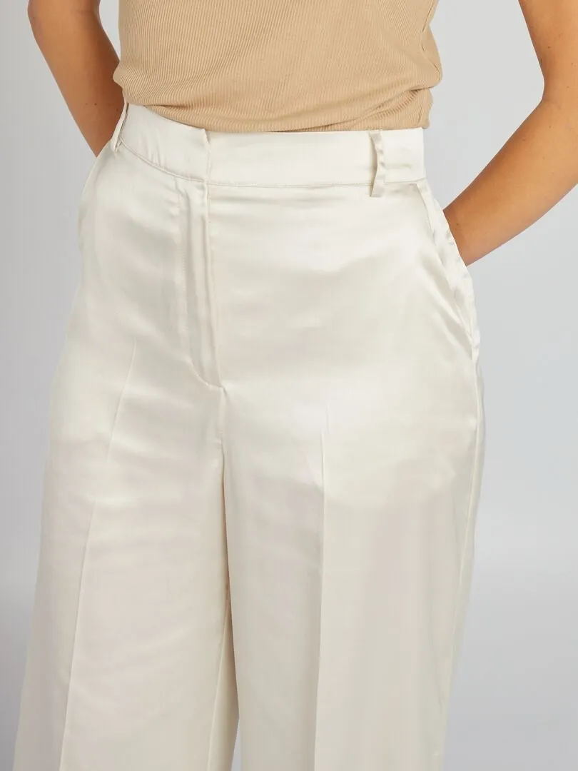 PANTALóN DE RASO  BLANCO
