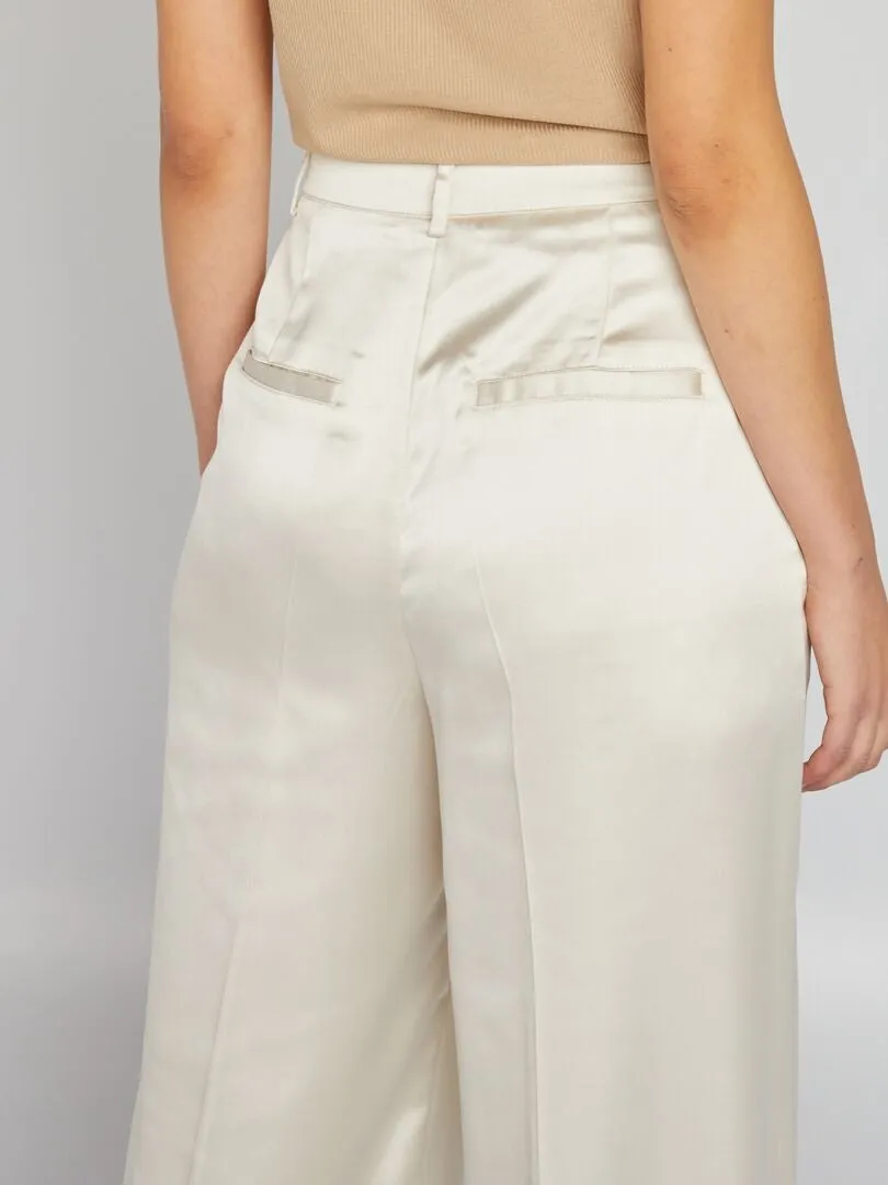 PANTALóN DE RASO  BLANCO