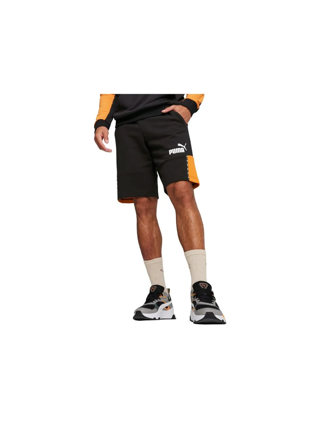 Pantalón Puma Essentials Block Tape Shorts Negro Hombre