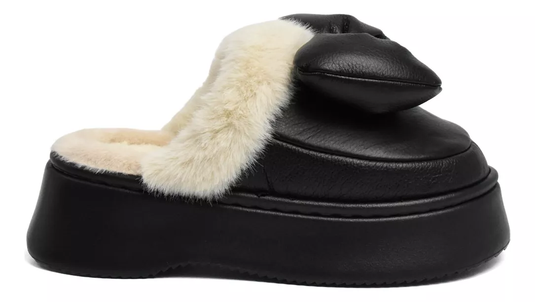 Pantufla Mujer Cerrado Plataforma Moño Importado Irun 2064