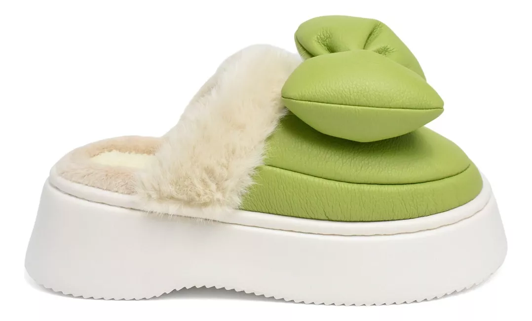 Pantufla Mujer Cerrado Plataforma Moño Importado Irun 2064