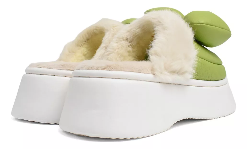 Pantufla Mujer Cerrado Plataforma Moño Importado Irun 2064