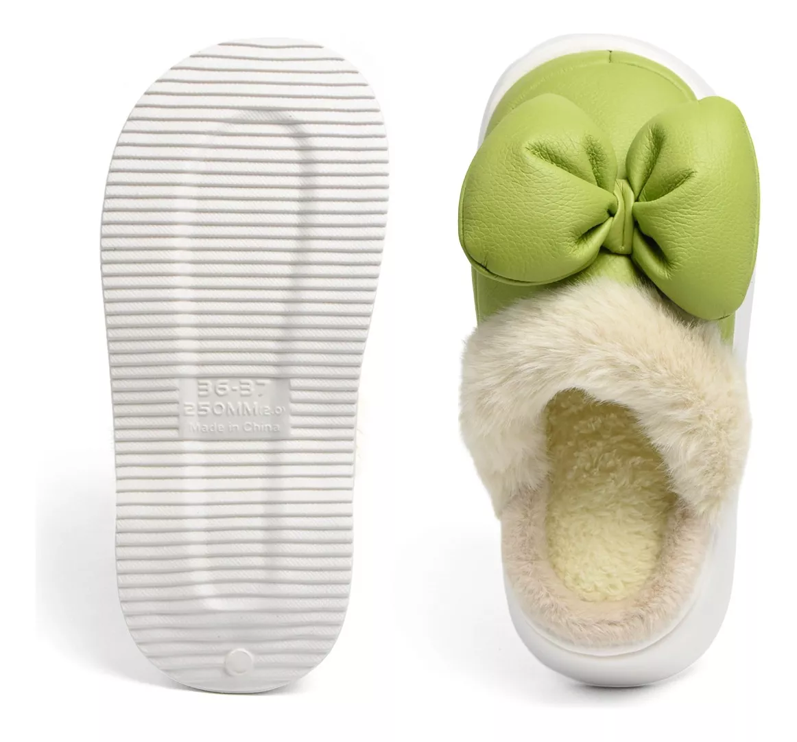 Pantufla Mujer Cerrado Plataforma Moño Importado Irun 2064