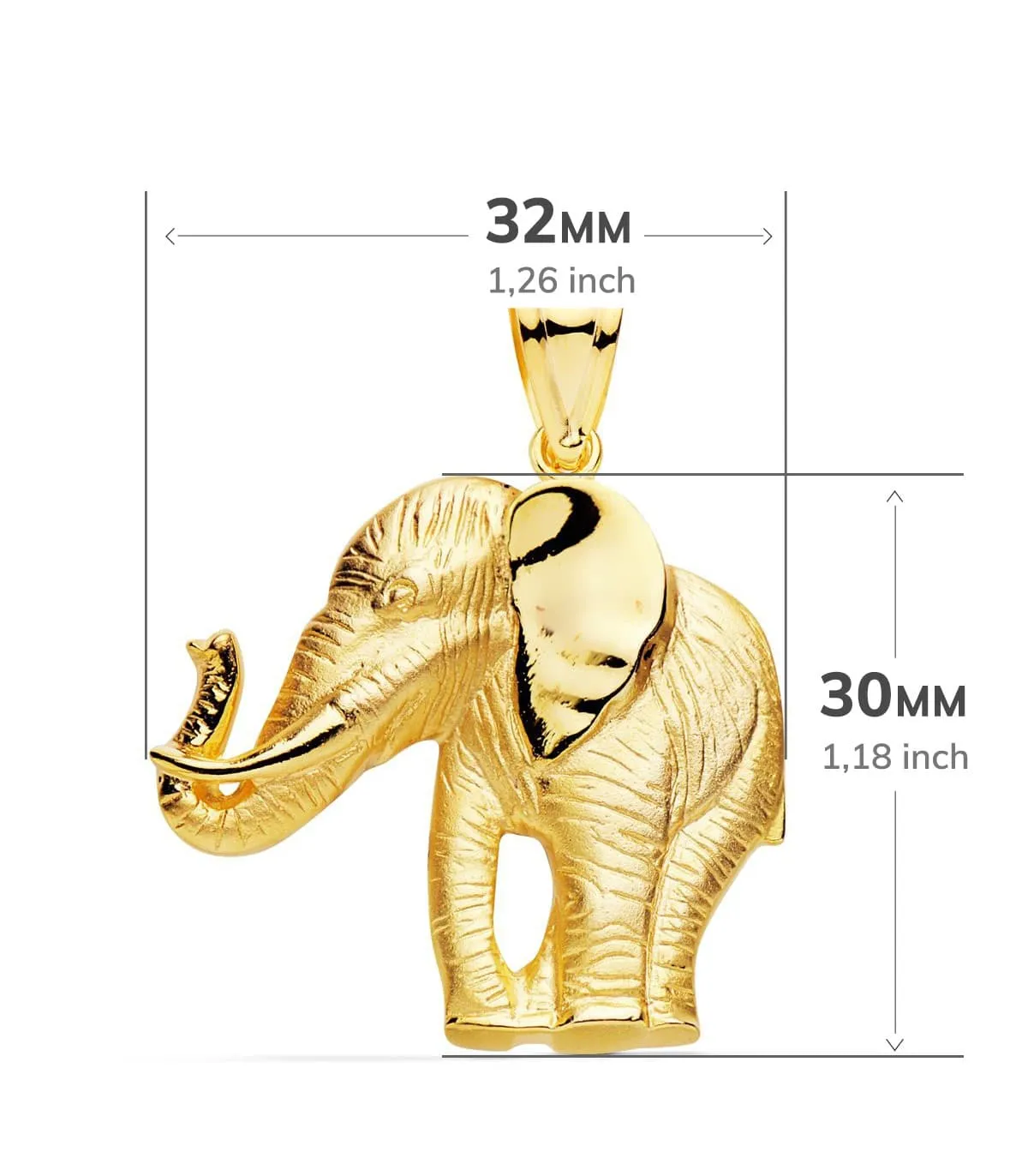 Pendentif homme Éléphant Or 18K
