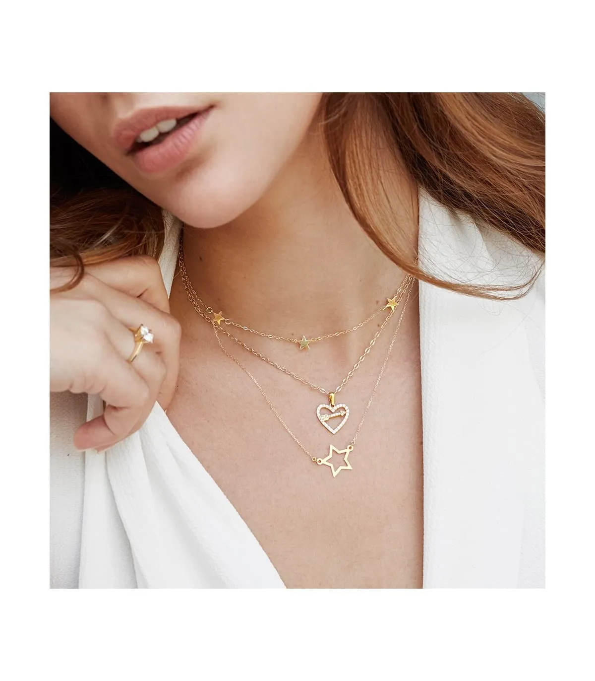 Pendentif Love Arrow Or Jaune 18K Zircons