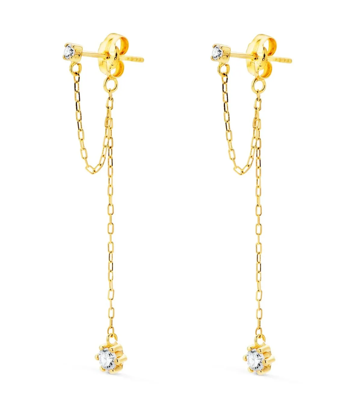 Pendientes Cadenita Oro Amarillo 18K