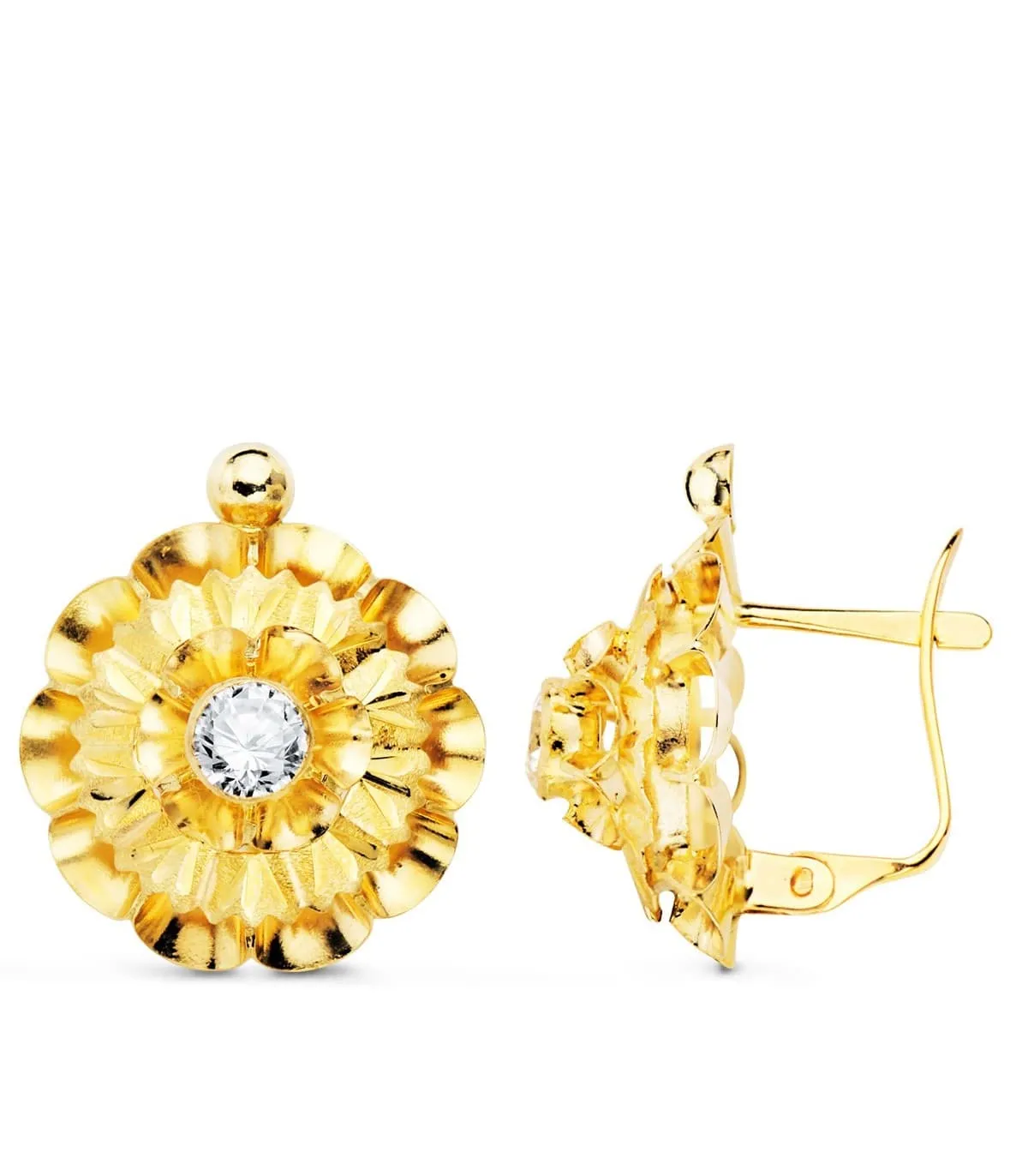 Pendientes Lapidados Oro 18K 18mm