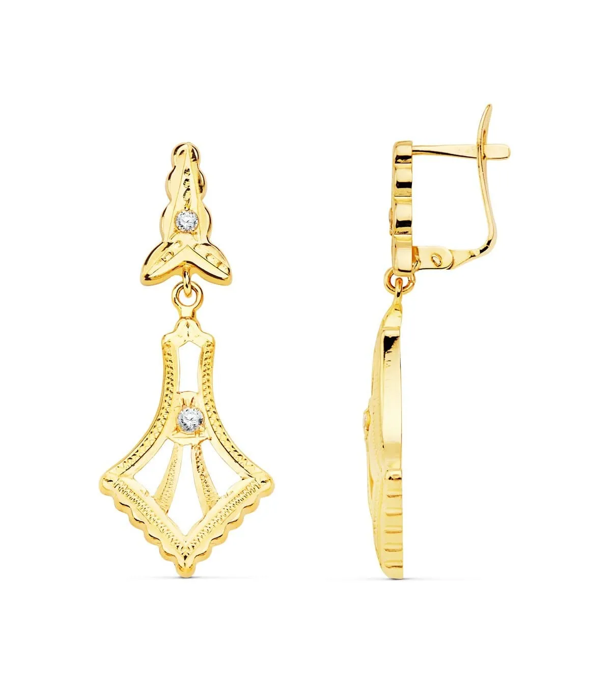 Pendientes Lapidados Oro 18K 35mm
