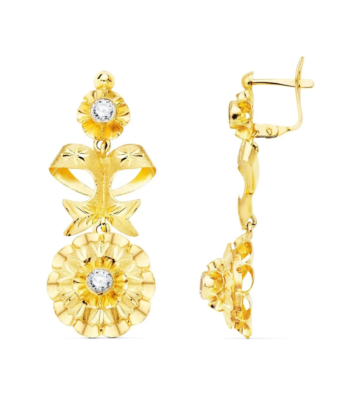 Pendientes Lapidados Oro 18K 40mm