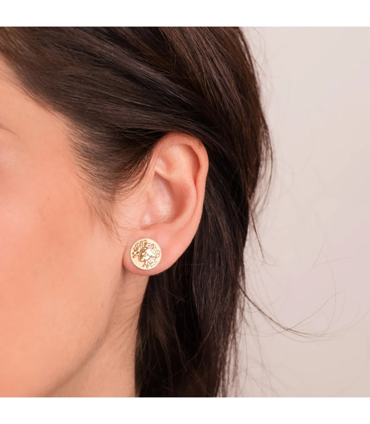 Pendientes Medusa Oro Amarillo 18K