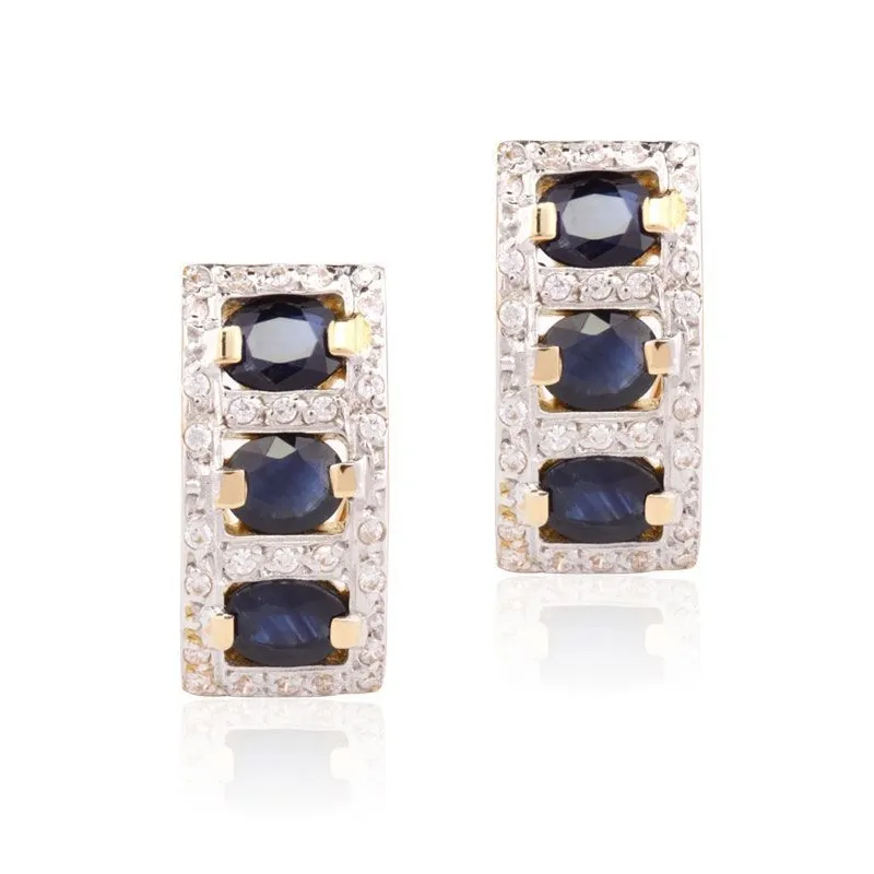 Pendientes Oro 18k con Zafiros