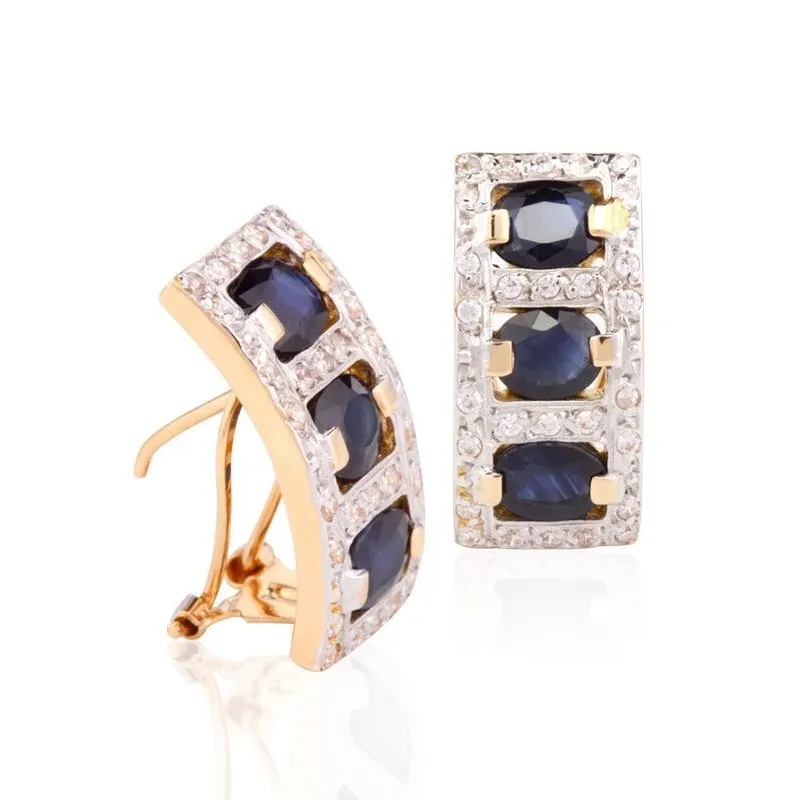 Pendientes Oro 18k con Zafiros