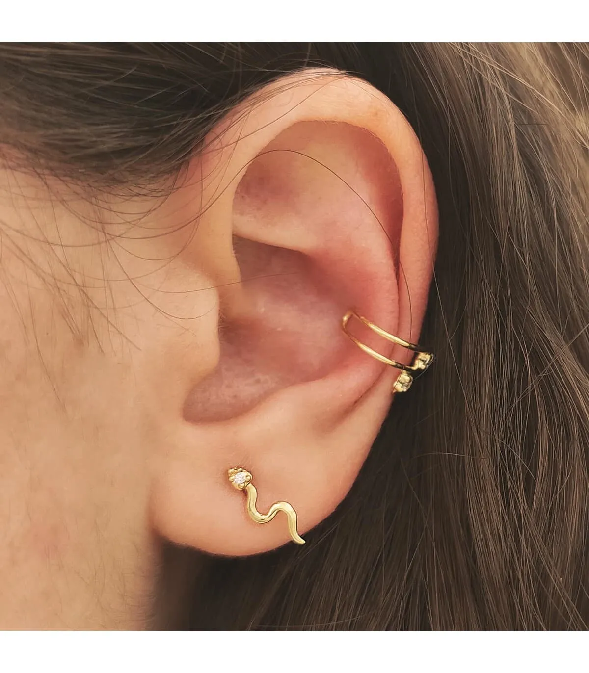 Pendientes Snake Oro Amarillo 18K