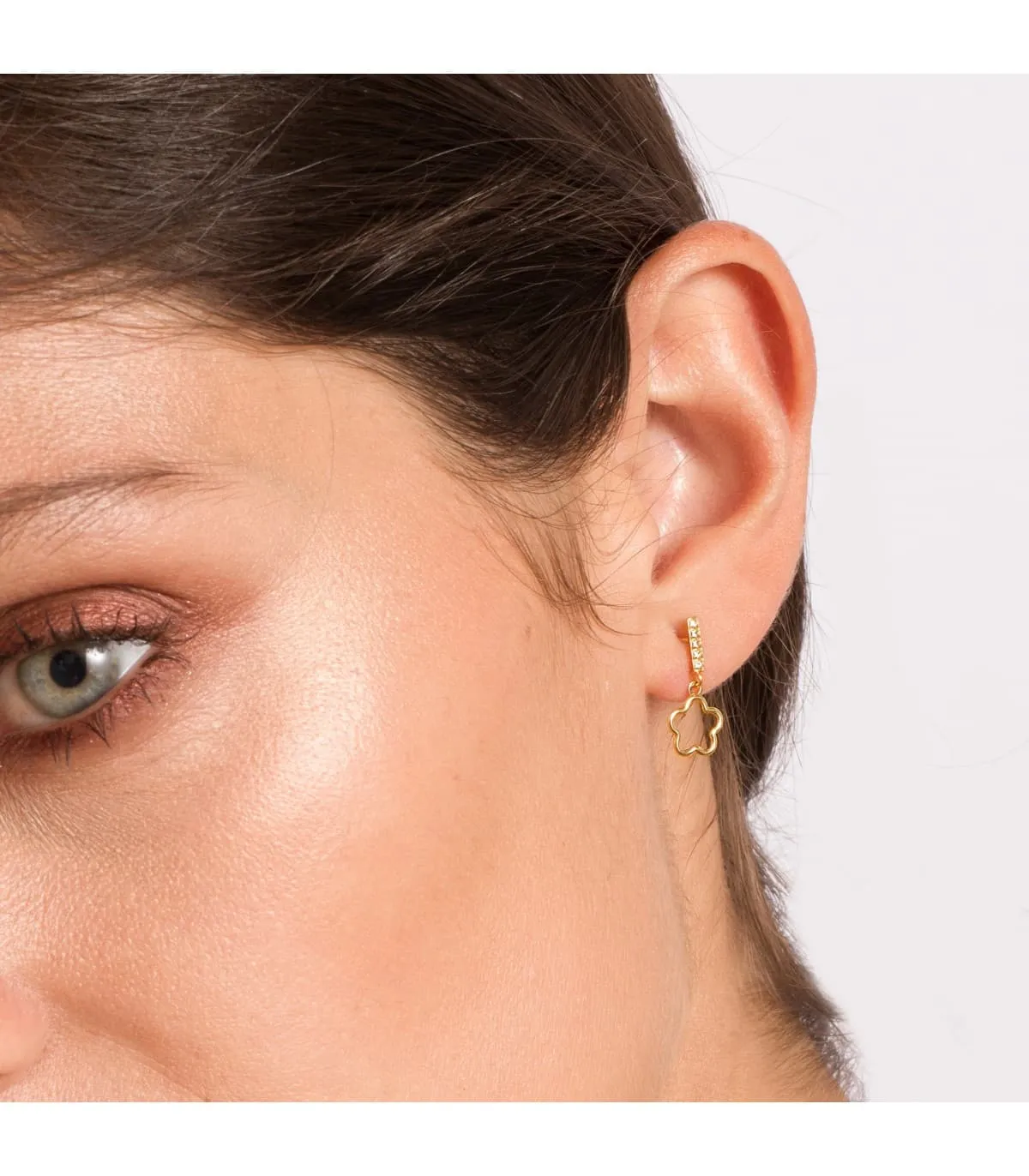 Pendientes Suli Oro Amarillo 18K Flor