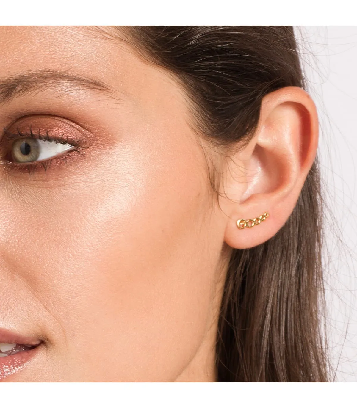 Pendientes Trepadores Círculos Oro 18K