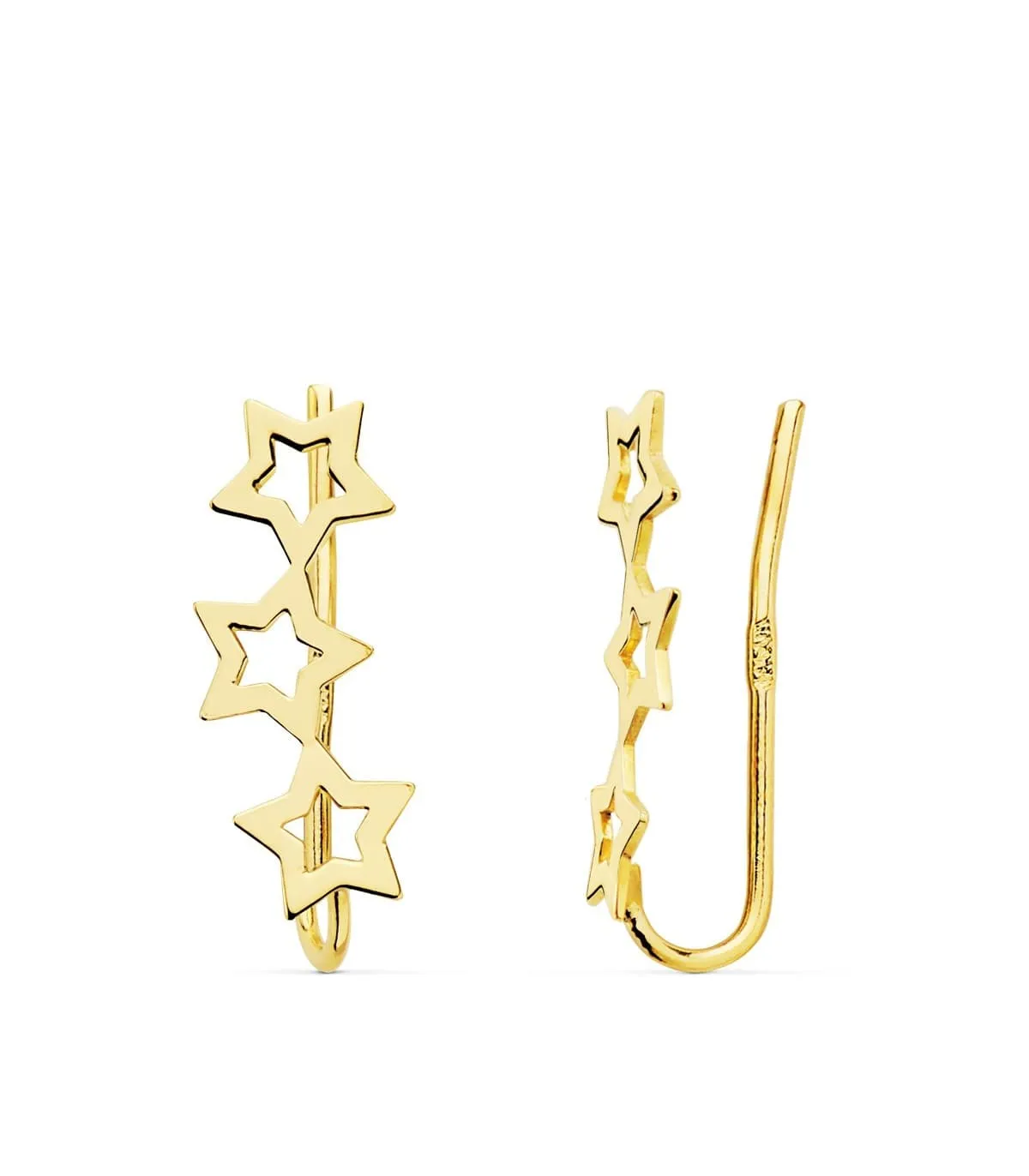 Pendientes Trepadores Estrellas Oro 18K