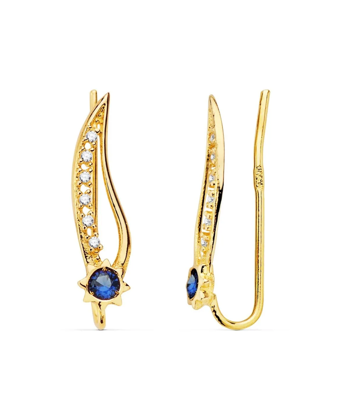 Pendientes Trepadores Halley Oro 18K