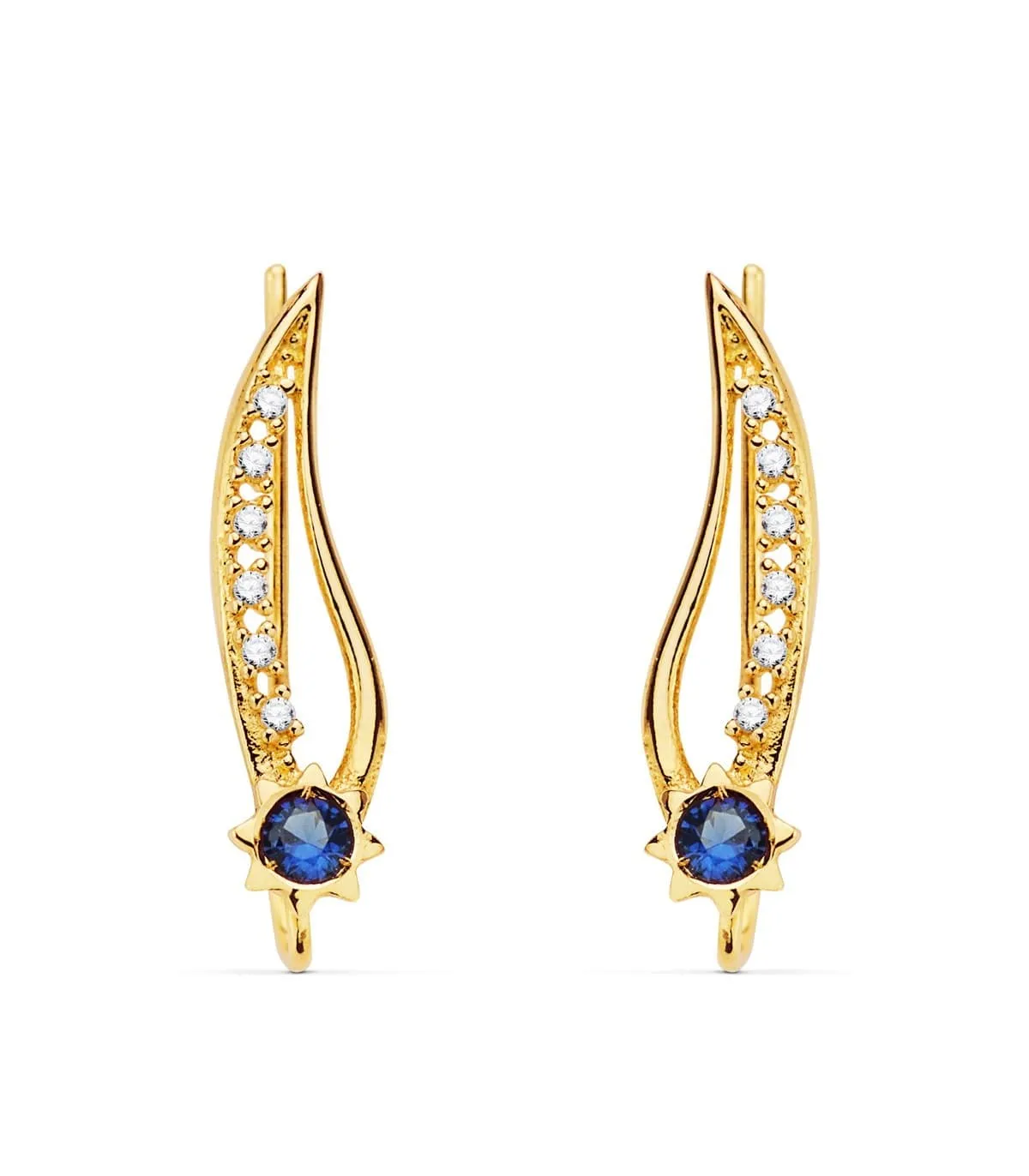 Pendientes Trepadores Halley Oro 18K