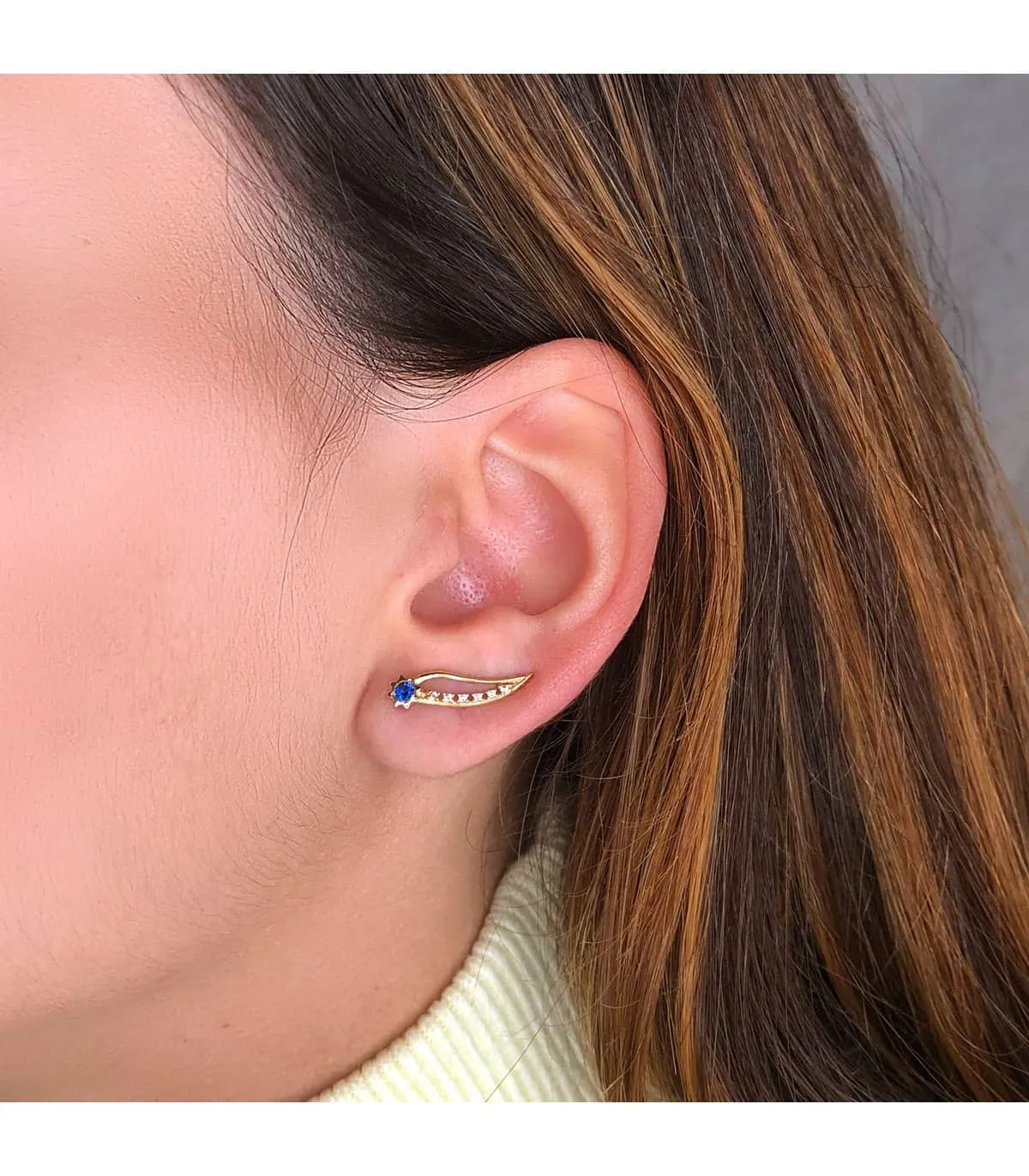 Pendientes Trepadores Halley Oro 18K