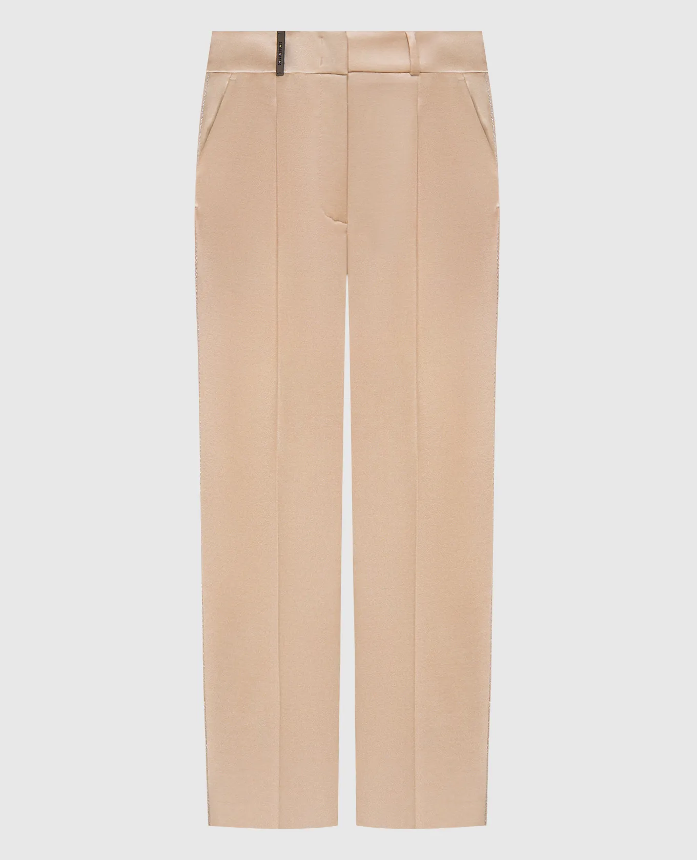 Peserico Beige pants with wool with monil chain