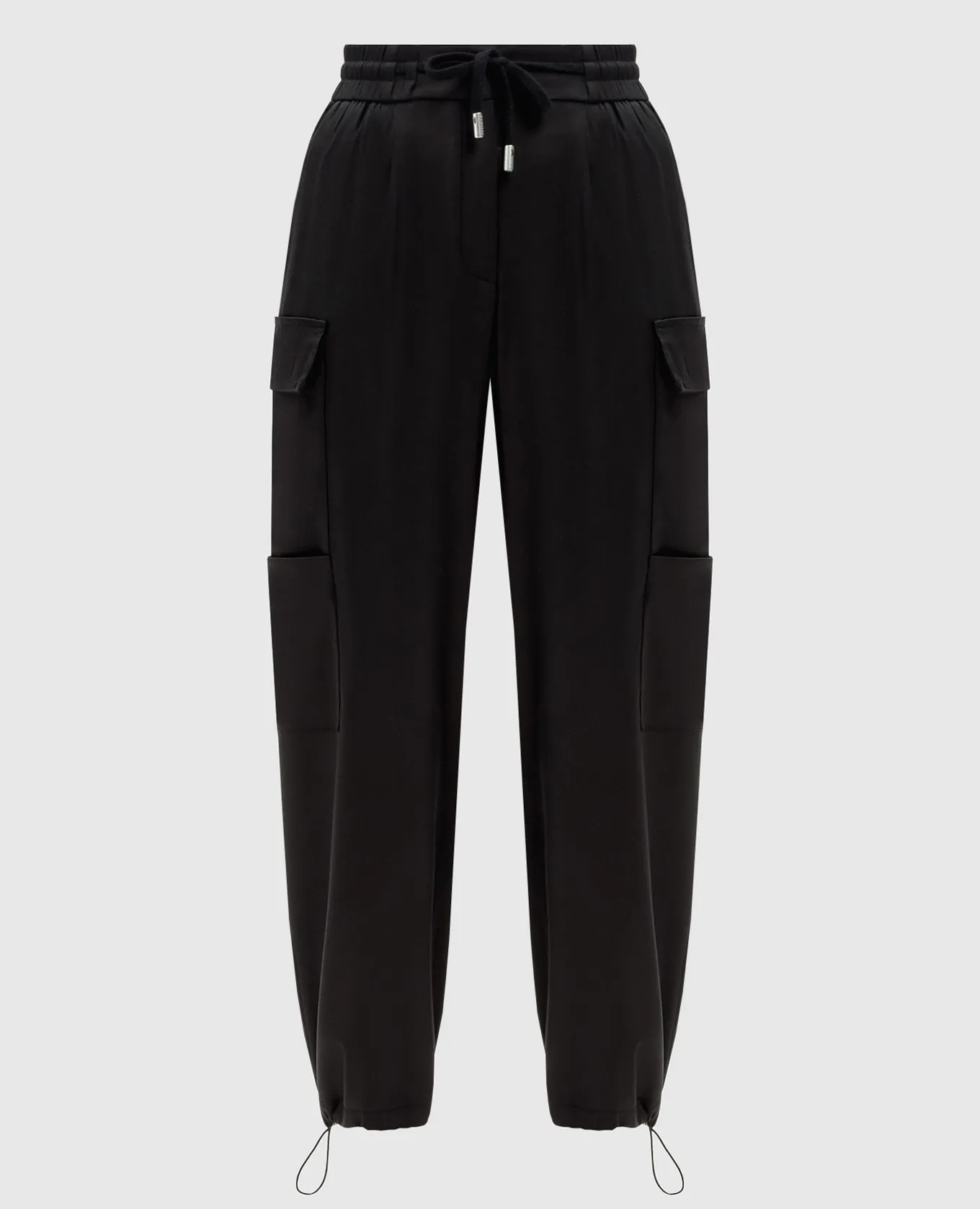 Peserico Black cargo pants with wool