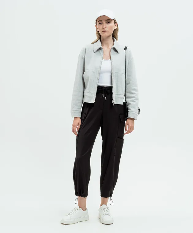 Peserico Black cargo pants with wool