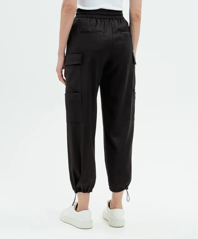 Peserico Black cargo pants with wool