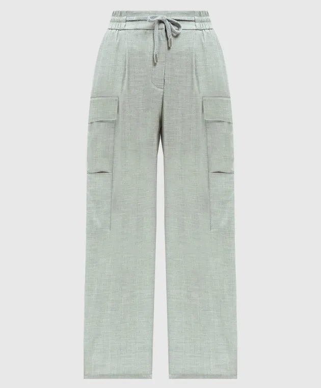 Peserico Gray cargo pants with wool