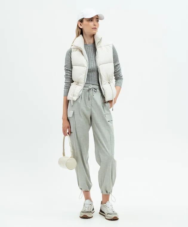 Peserico Gray cargo pants with wool