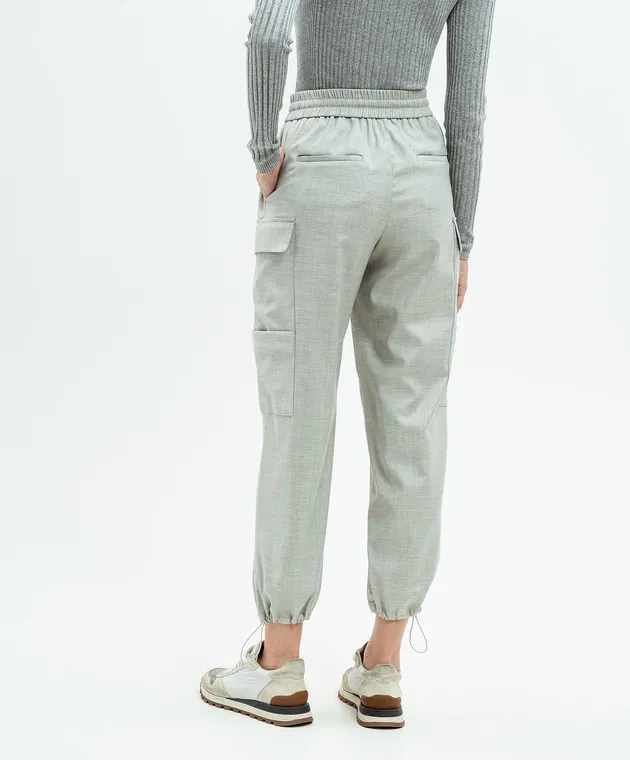 Peserico Gray cargo pants with wool