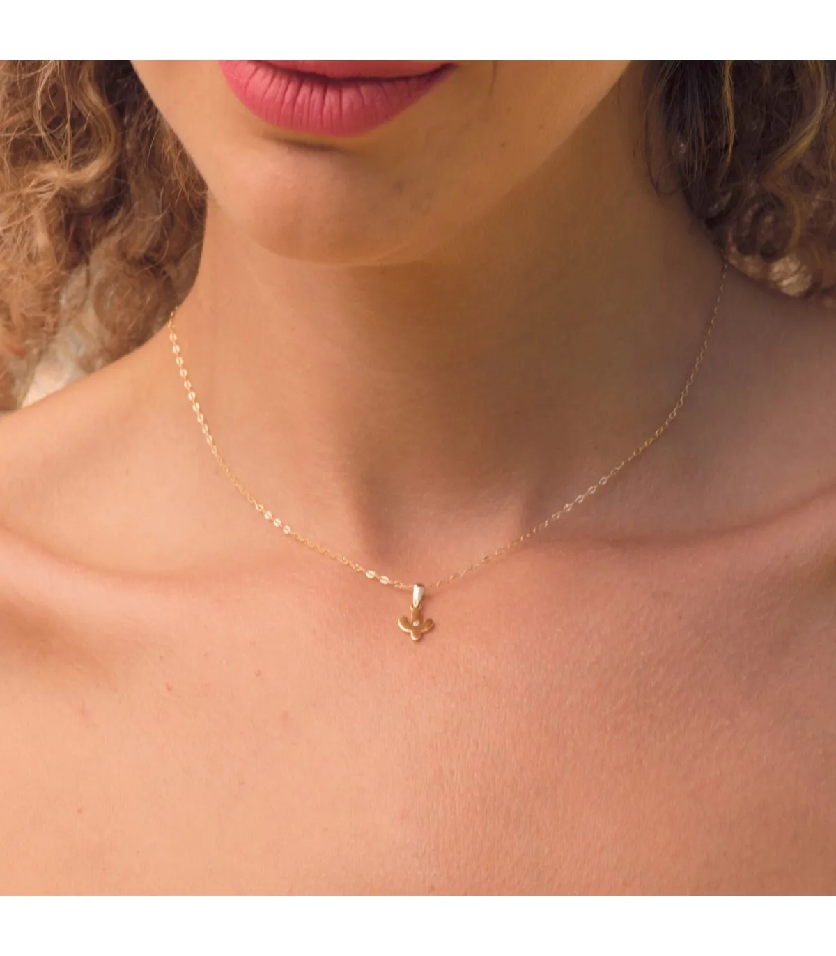 Petit Pendentif Or 18K Cactus